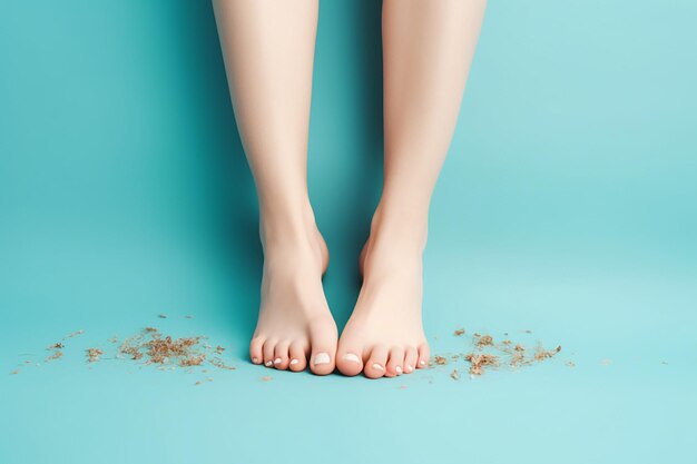 Women's legs after depilation the concept of beauty and skin care