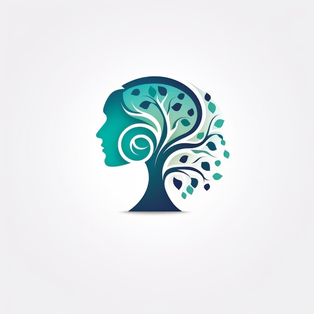 Women's Profile Logo With Tree Of Life Illustration