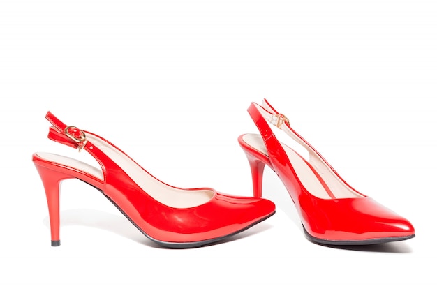 Women's red high-heeled shoes