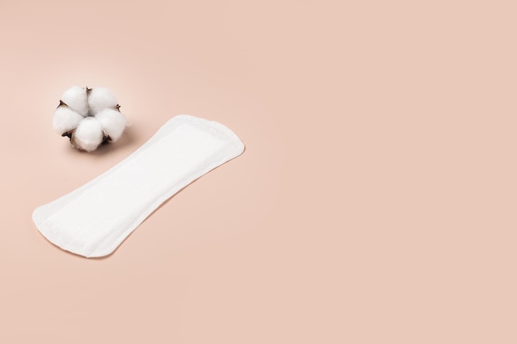 Photo women's sanitary napkin is airy and soft