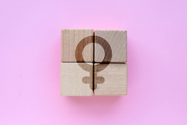 Women's sign, female gender on pink background