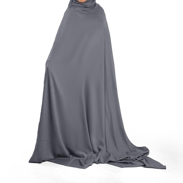 Women's Solid Abaya Muslim Plus Size OnePiece Prayer Dress Islamic Hijab Thobe Hooded isolated