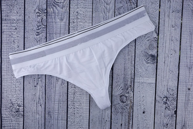 women's sports panties underwear on a wooden