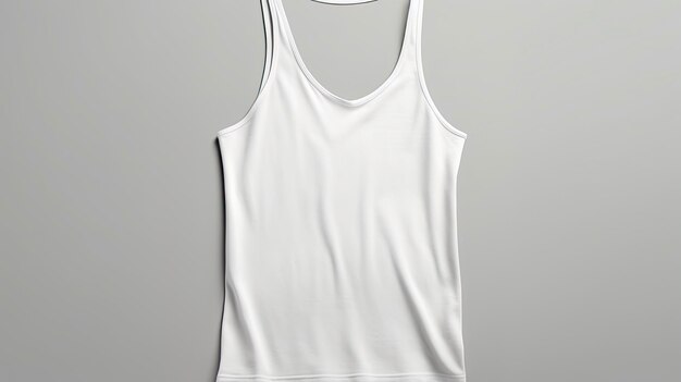 Foto modello di mockup di tank top bianco femminile illustrazione di abbigliamento femminile per la progettazione e la produzione di abiti