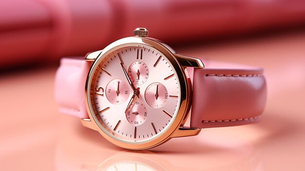 Women's wrist watches isolated on pink