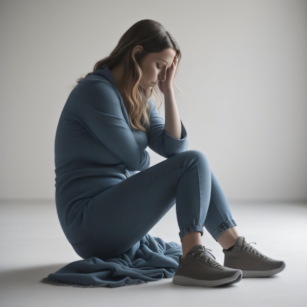 Women Sitting In Depression