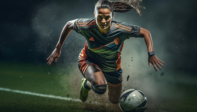 Women soccer gameplay at the soccer field editorial photography Football match gaming