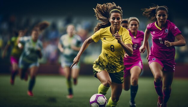Women soccer gameplay at the soccer field editorial photography Football match gaming