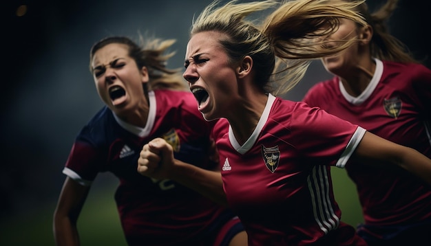 women soccer players showcasing the shared emotions among players