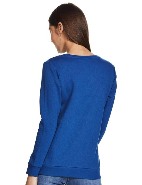 women solid round neck sweater