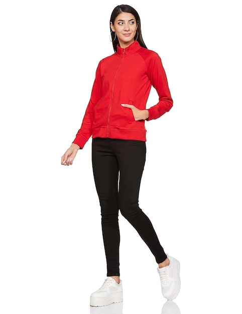 women solid round neck sweater