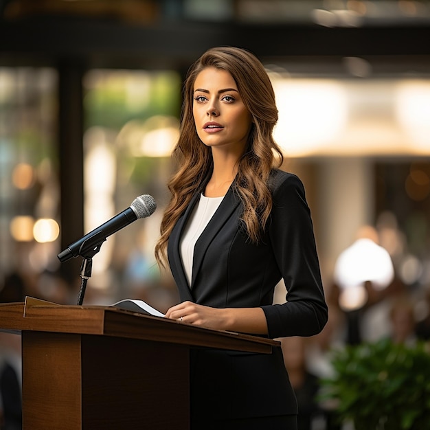 Women Speaker in Podium