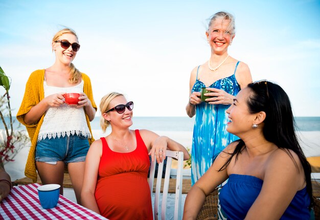 Women Talking Discussion Outdoors Concept