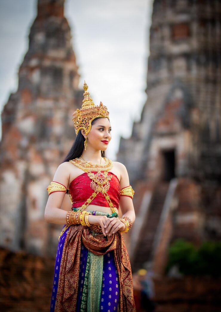 Photo タイの伝統衣装の女性