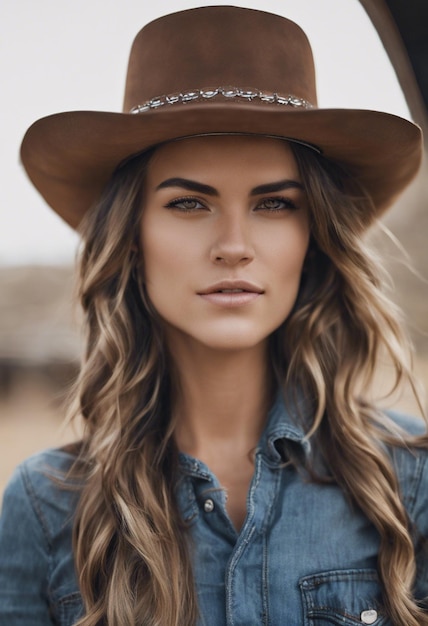 Photo women wear cowboy hats and look cool