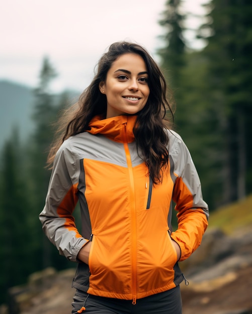 women wearing lightweight hiking jacket functional sleek