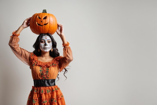 women wearing mexican costume for hallowen