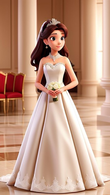 women wearing white wedding dress 3d animations