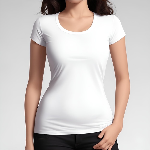 Women white t shirt front