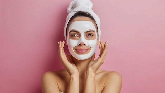 Women with facial mask beauty and skin care concept