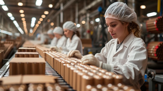 Photo women working in factory