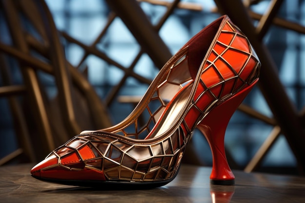 Women39s HighFashion Shoe with Architectural Flair Generative AI