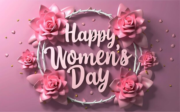 Womens day 3d wish card template background