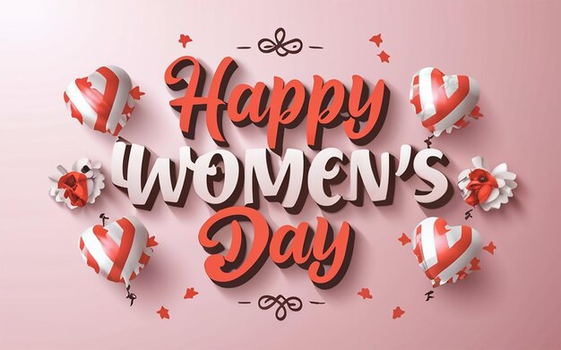 Womens day 3d wish card template background