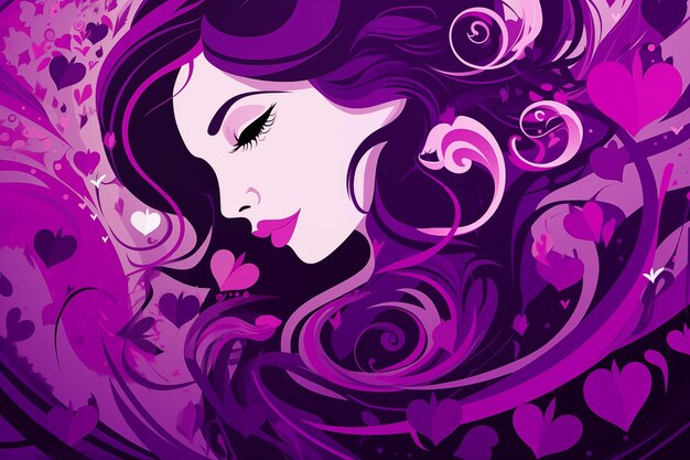 Womens day 8 march purple abstract illustration