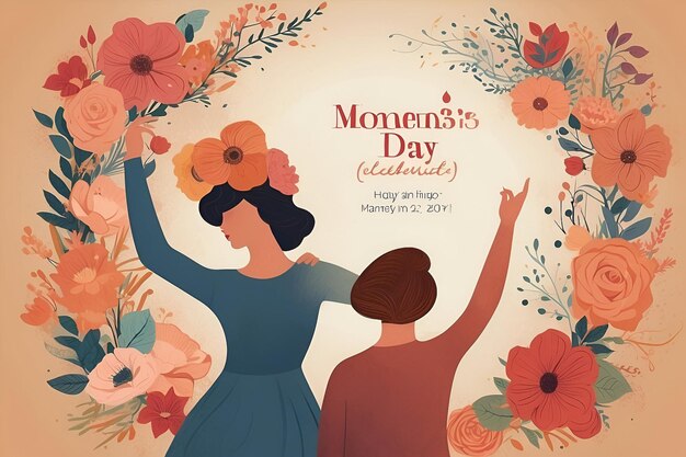 Фото День женщины празднует иллюстрированный плакат