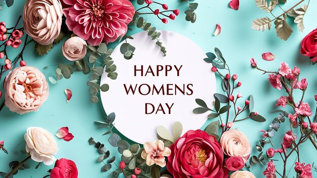 Womens day concept with lovely floral composition Ai generative