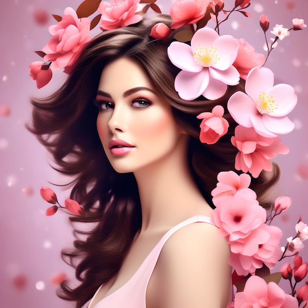 womens day image with beautiful blossom flowers