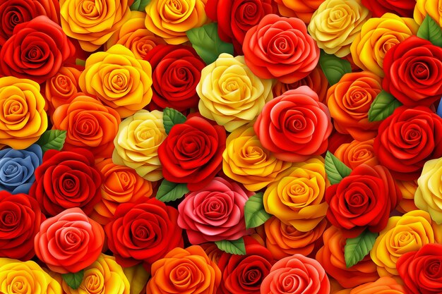 Womens Day Valentines Day Background of buds of multicolored roses