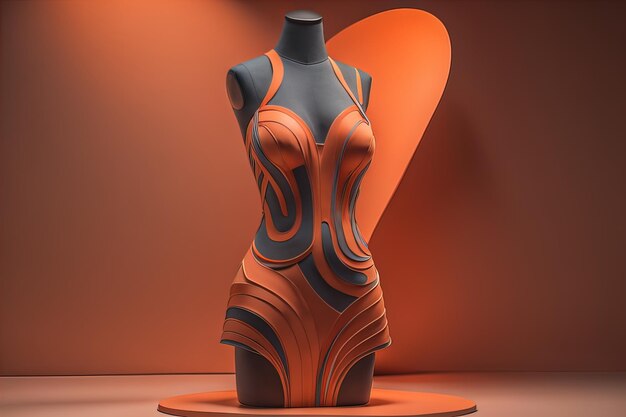 Photo womens dress on a mannequin in a fashion store ai generative