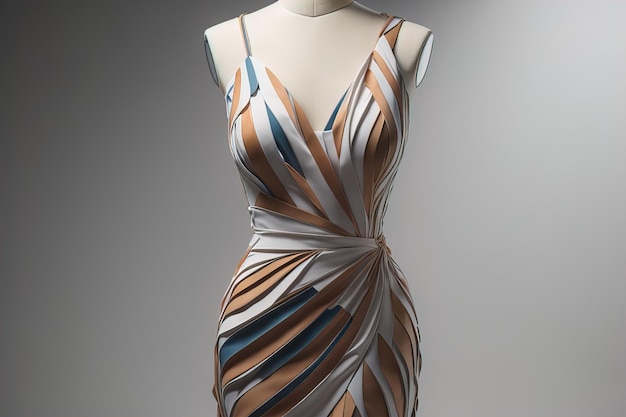 Womens dress on a mannequin in a fashion store ai generative