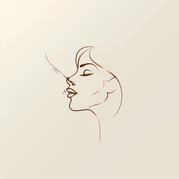 womens face outline abstract art logo