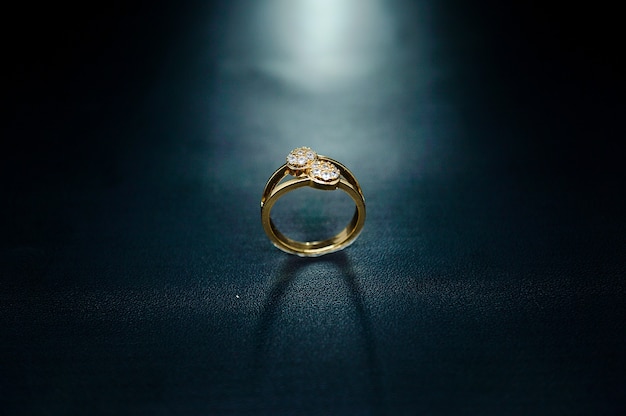 womens gold ring with small round accents and sparkles