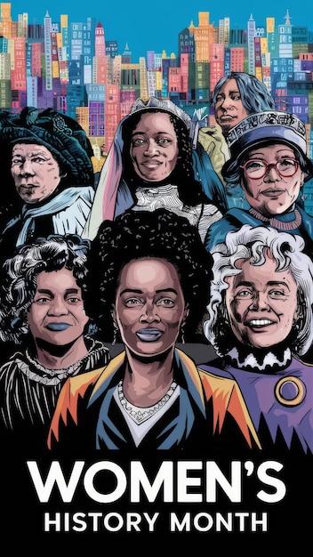 Месяц истории женщин Международный день женщин Концептуальное искусство Плакат баннер