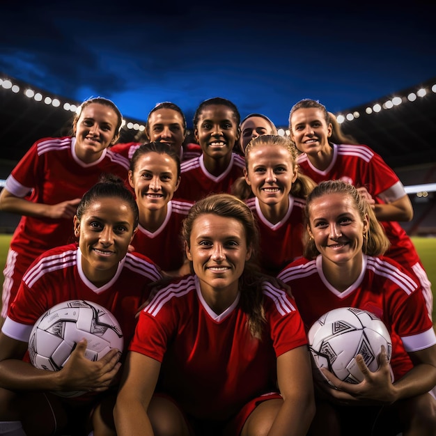 Foto nazionale di calcio femminile allo stadio