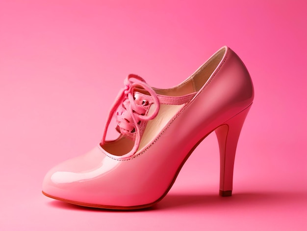 Photo womens shoes pink color on pink background hd free image