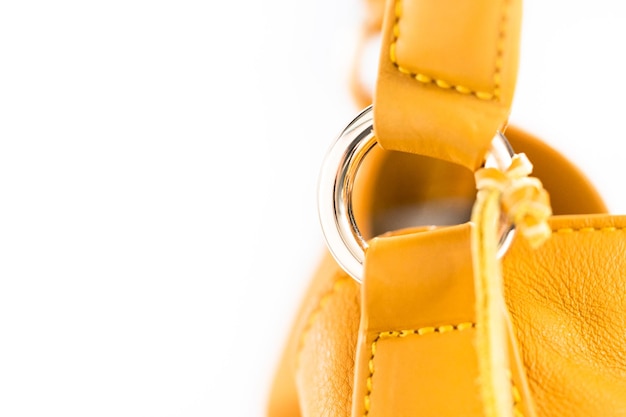 Womens yellow bag on a white background.