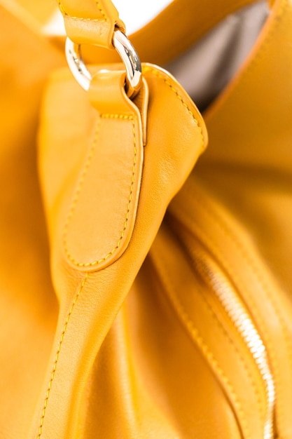 Womens yellow bag on a white background.