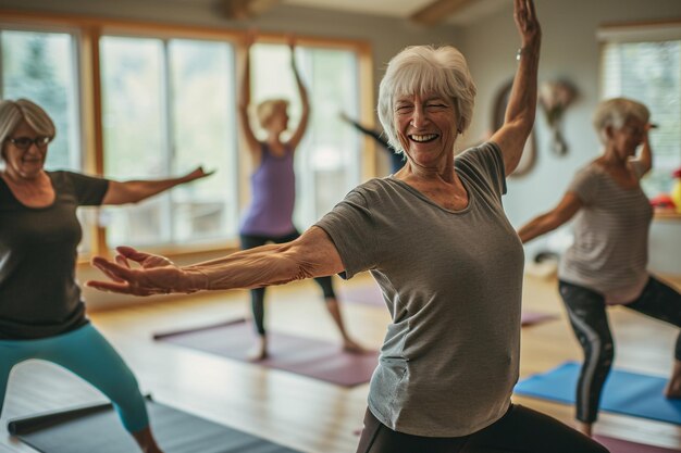 Photo womens yoga class in a studio