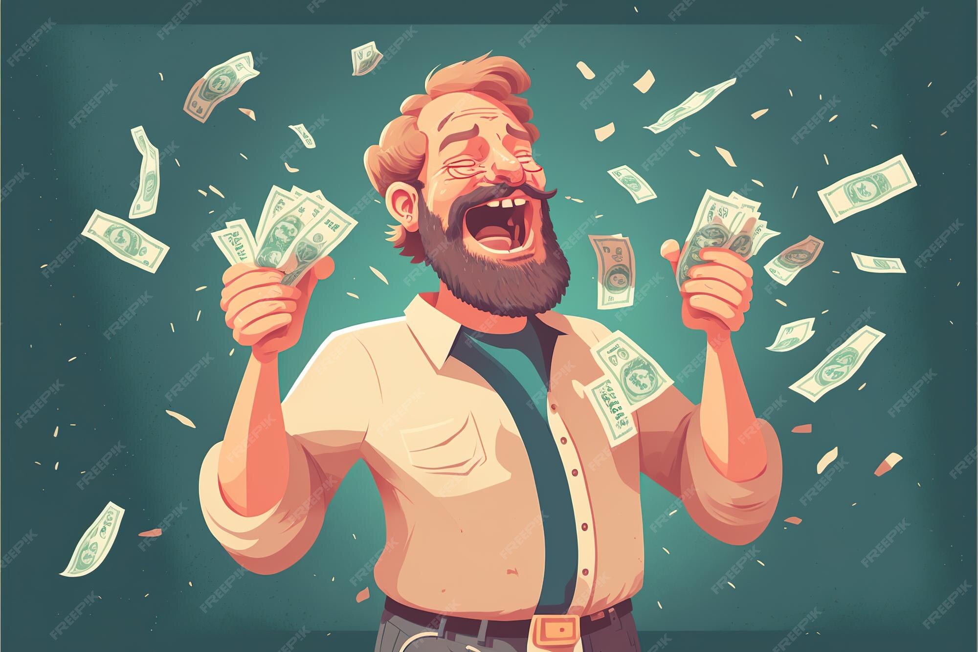 Premium Photo Won A Lot Of Money Flat Illustration premium-photo-won-a-lot-of-money-flat-illustration