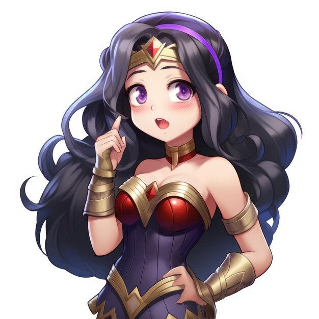 Premium AI Image  Wonder Woman cartoon character Generative AI