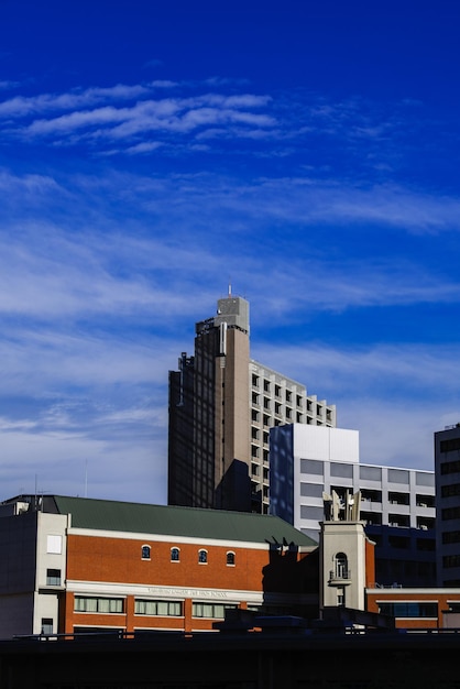 Wonderful blue sky and buildings in akasaka 4-chome