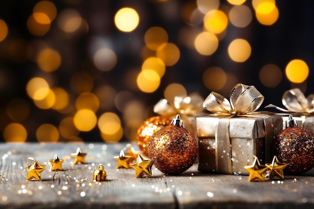 Wonderful Christmas decoration with beautiful blur background Season greetings and Christmas celebration