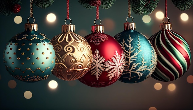 Wonderful christmas hanging balls decorations background