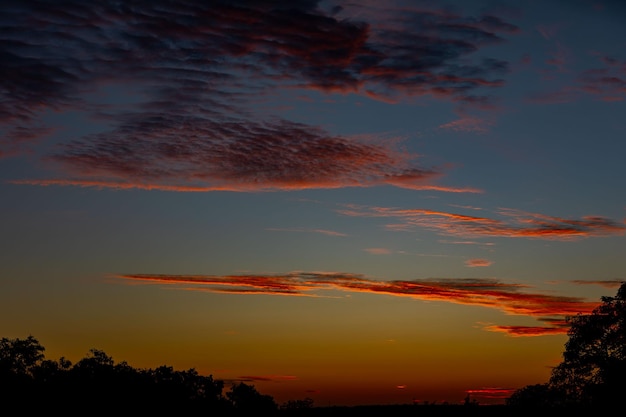 Wonderful colorful idyllic surreal sky at dawn