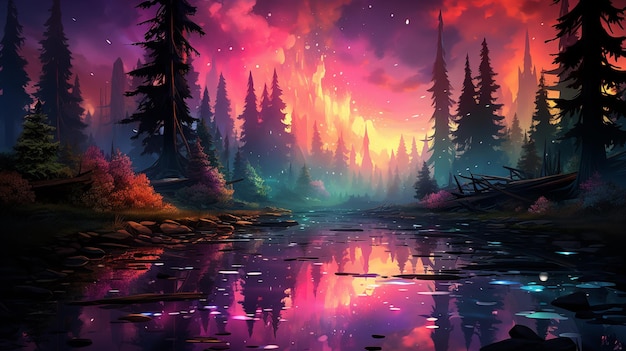 Wonderful dreamlike fantasy landscapes via power of ai relaxing nature